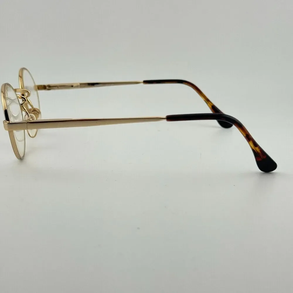 L'amy Paris Eyeglasses Frame Kids 204 gold Round‎ 46-18-130 Brown H13083